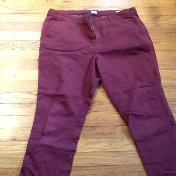 Brick-Colored Boyfriend Pants w Tuxedo Stripe - Picture 1 of 6